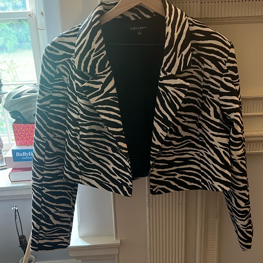 For Love and Lemons crop stripped jacket size L
